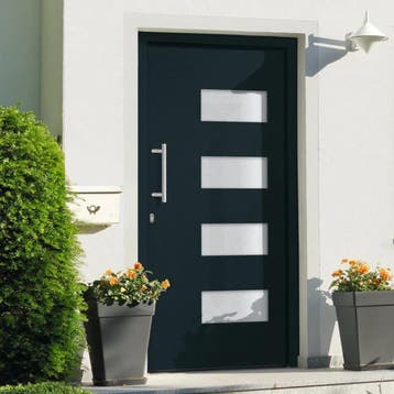 vidaXL Voordeur 100x210 cm aluminium en PVC antraciet, Verzenden
