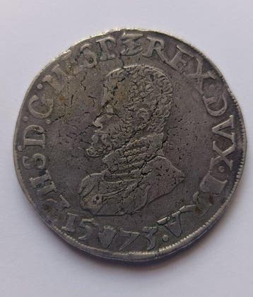 Spaanse Nederlanden. Felipe II. 1 Escudo 1573 Amberes