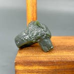 Gecertificeerde nefrietjade Wolf Ring - Hoogte: 36 mm -