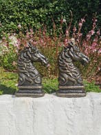 Statuette, Horse heads - 27 cm - Fer