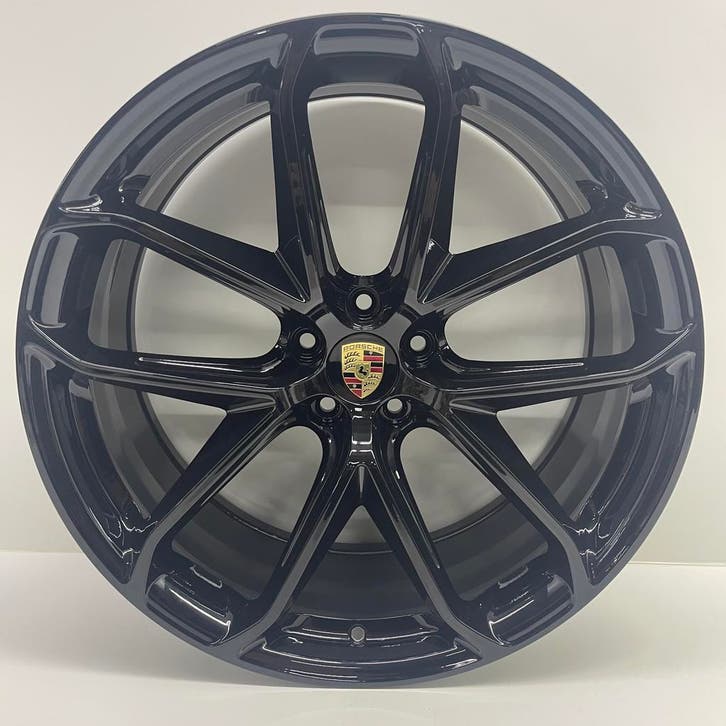Porsche Macan II ORIGINELE 21 GT-Design Uni zwart met banden, Auto-onderdelen, Banden en Velgen, 21 inch, Zomerbanden, 295 mm