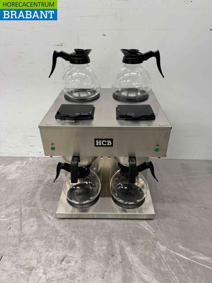 RVS HCB Dubbele Koffiezetapparaat Koffiemachine 2 x 1,8, Zakelijke goederen, Horeca | Keukenapparatuur, Ophalen of Verzenden