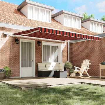 vidaXL Uittrekbare zonnescherm met zonne-LED, Tuin en Terras, Verzenden, Nieuw