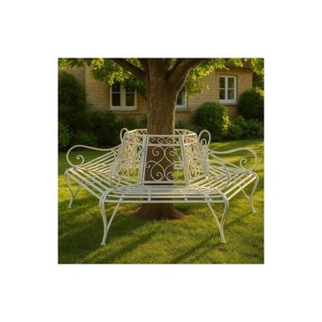 Table - Fer forgé - banc près d’un arbre