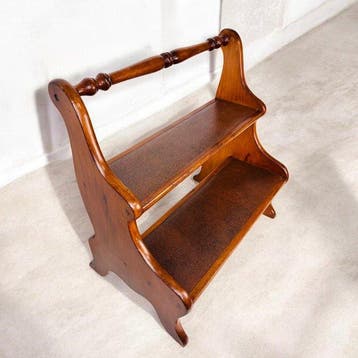 Trapje - Antieke Engelse houten bibliotheektrap / keukentrap