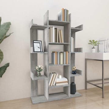 vidaXL Boekenkast 86x25,5x140 cm bewerkt hout grijs sonoma, Huis en Inrichting, Verzenden, Nieuw