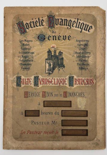 Lith. Duc, Genève - c.1893 - Rare affichette lithographiée
