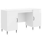vidaXL Bureau met plank Hoogglans Wit 142,5 x 50 x 75 cm, Huis en Inrichting, Bureaus, Verzenden, Nieuw