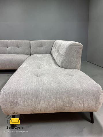 Cardiff U-zetel grijs in bouclé – overstock, Maison & Meubles, Verzenden