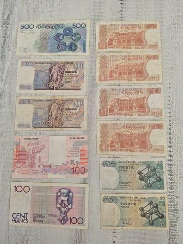 Belgique. - 11 Banknotes - Various Dates (Sans prix de
