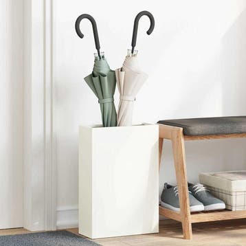 vidaXL Regen Paraplu Stand Wit 28 x 12 x 41 cm Staal, Verzenden