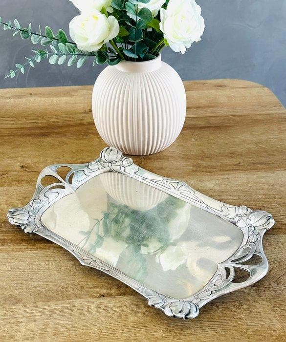 Anonyme - Dienblad - Art Nouveau – Motieven van gestileerde, Antiek en Kunst, Antiek | Meubels | Tafels