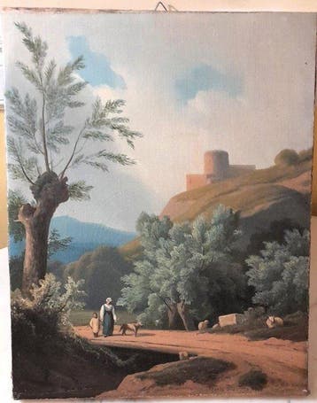 Carlo Piacenza (1814-1887) - Paesaggio campestre piemontese