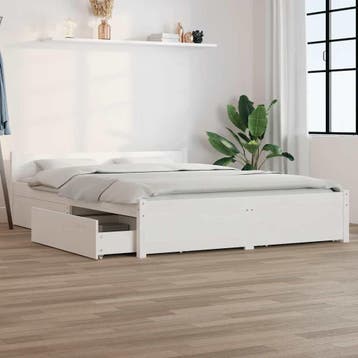 vidaXL Bedframe met lades wit 140x200 cm, Huis en Inrichting, Slaapkamer | Bedden, Verzenden, Nieuw