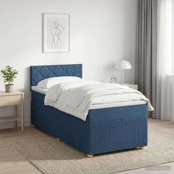 vidaXL Boxspringbed met matras met hoofdeinde Blauw 80 x 200, Verzenden, Nieuw