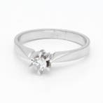 Bague - 14 carats Or blanc Diamant (Naturelle) - Solitair