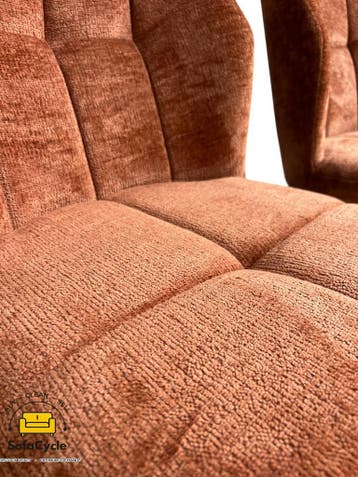 Eetkamerstoelen set van 4 terracotta in bouclé – overstock, Huis en Inrichting, Verzenden, Nieuw