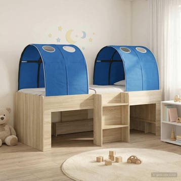 vidaXL Kinderhoogslaper met tunnel 3 st Sonoma eiken en, Verzenden