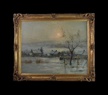 Joseph-Paul Meslé (1855-1927) - Matin dhiver, neige et