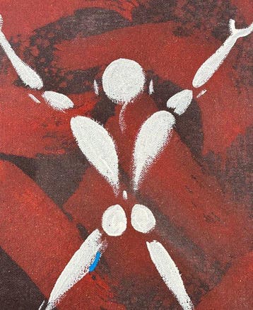 Jérôme Mesnager (1961) - Lhomme en blanc 2023, peinture, Antiquités & Art