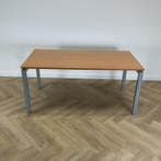 verstelbaar bureau / tafel 140x80 cm, beuken - grijs, In hoogte verstelbaar, Gebruikt