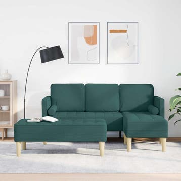 vidaXL bank / zetelstel 2 st Donkergroen Polyester, Verzenden, Nieuw