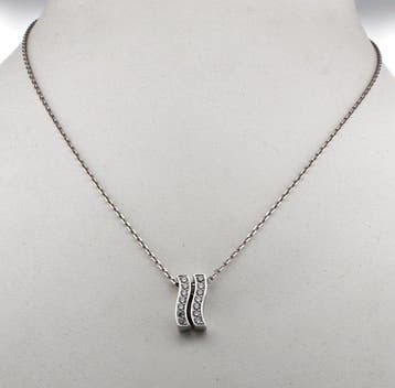 Zonder minimumprijs - Ketting met hanger - 18 karaat Witgoud, Handtassen en Accessoires, Antieke sieraden