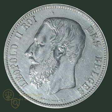 België. Leopold II. 5 Francs 1871 (pos. A) (Zonder