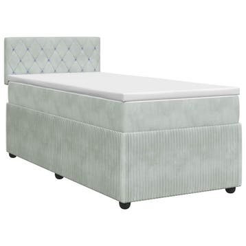 vidaXL Boxspringbed met matras Lichtgrijs 90 x 190 cm, Maison & Meubles, Verzenden
