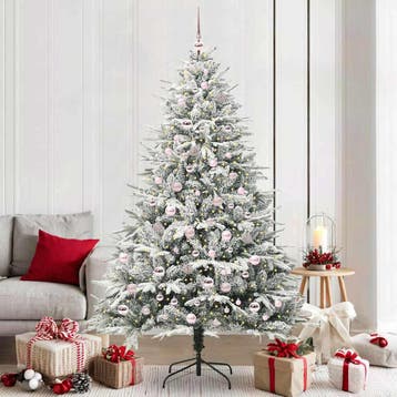 vidaXL Kunstmatige Voorverlichte Kerstboom met Ballenset, Verzenden