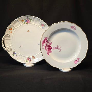 Meissen, Rosenthal - Assiette (2) - Porcelaine - Floral