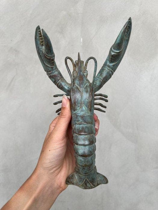 sculptuur, NO RESERVE PRICE - Bronze Patinated Lobster, Antiquités & Art, Art | Objets design