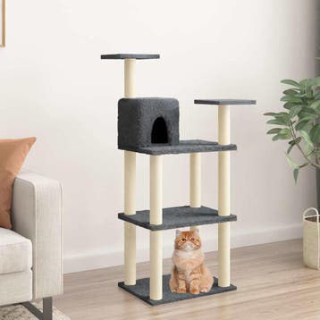 vidaXL Kattenkrabpaal met sisal krabpalen 118,5 cm, Verzenden