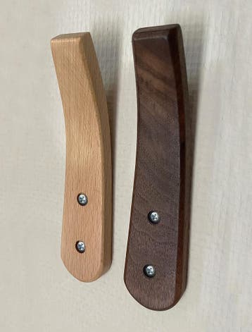 Set van 4 houten, gebogen kapstokhaken (beukenhout, type 1, Verzenden