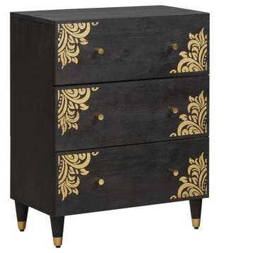 vidaXL Dressoir Zwart 60 x 33 x 75 cm Massief Mango Hout, Verzenden