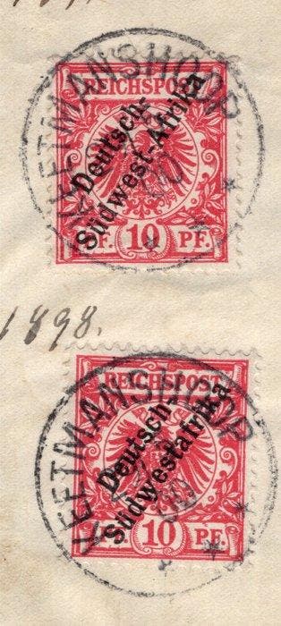 Duits Zuid-West-Afrika 1900 - Brief met postzegels uit beide, Gestempeld