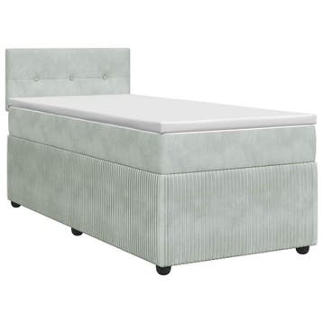 vidaXL Boxspringbed met matras Lichtgrijs 90 x 190 cm, Maison & Meubles, Verzenden