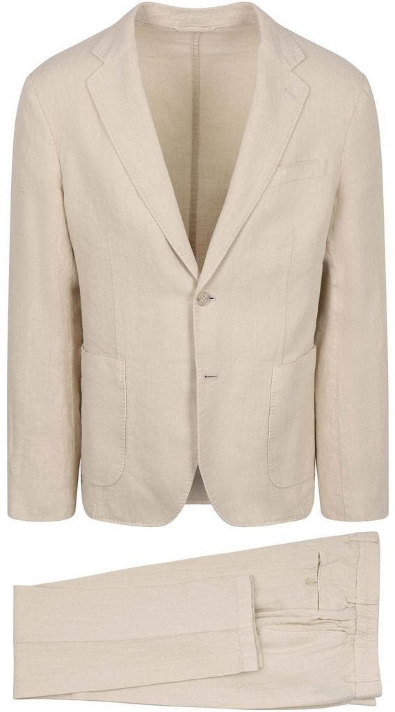 Suitable Washed Linen Suit Ecru maat Maat 52/54 (L) Heren, Kleding | Heren, Kostuums en vesten, Nieuw, Maat 52/54 (L), Verzenden