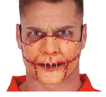 Halloween Masker Hechtingen Bloed, Verzenden