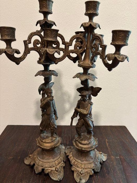 Kandelaar - Messing, Brons - Louis XVI stijl, Antiquités & Art, Curiosités & Brocante