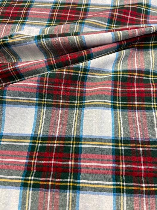 Tartan in katoenmix, garen-geverfd, dubbelzijdig in dubbele, Antiek en Kunst, Curiosa en Brocante