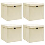 vidaXL Opbergboxen met deksel 4 st 32x32x32 cm stof, Verzenden