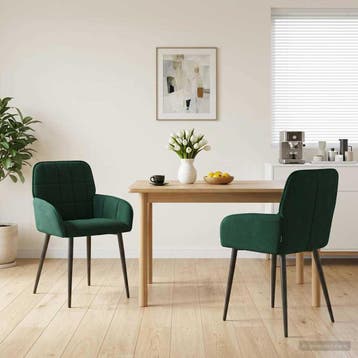 vidaXL Eetstoelen 2 st fluweel Donkergroen 56.5 x 50 x 85 cm, Huis en Inrichting, Verzenden, Nieuw
