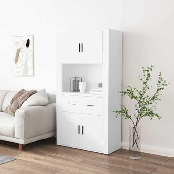 vidaXL Hoge kast bewerkt hout wit, Huis en Inrichting, Verzenden, Nieuw