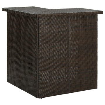 vidaXL Hoekbartafel 100x50x105 cm poly rattan bruin, Huis en Inrichting, Verzenden, Nieuw