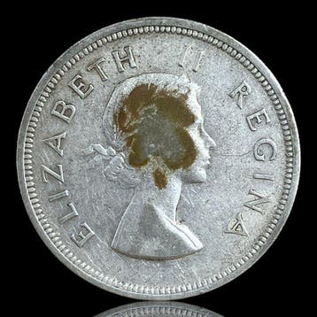 Zuid-Afrika. Elizabeth II. 2 1/2 Shilling 1957 (Zonder
