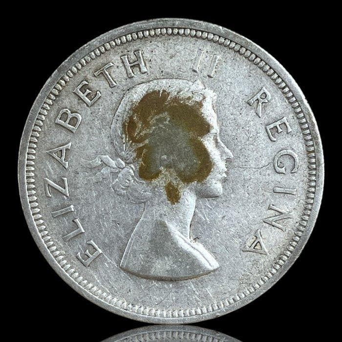Zuid-Afrika. Elizabeth II. 2 1/2 Shilling 1957 (Zonder, Timbres & Monnaies, Monnaies | Europe | Monnaies non-euro