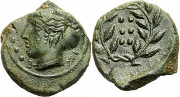 420-407 v Chr Himera Sizilien Bronze Hemilitron 420-407 B..., Verzenden