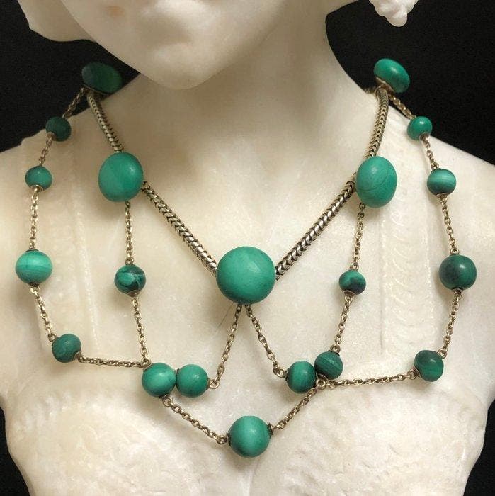 Sans prix de réserve - Collier Argent, Plaqué or - Vermeil -, Handtassen en Accessoires, Kettingen