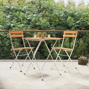 Lot 2 chaises acacia - seconde chance -40% (tuinstoelen), Verzenden